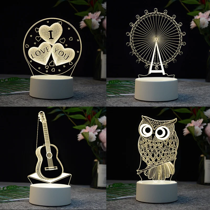 

3D LED Lamp Creative 3D LED Night Lights Novelty Illusion Night Lamp 3D Illusion Table Lamp For Home Decorative Light