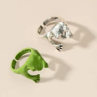korean style cute frog adjustable finger rings for women girls teens retro fashion frogs toad cool ring designer hippie jewelry