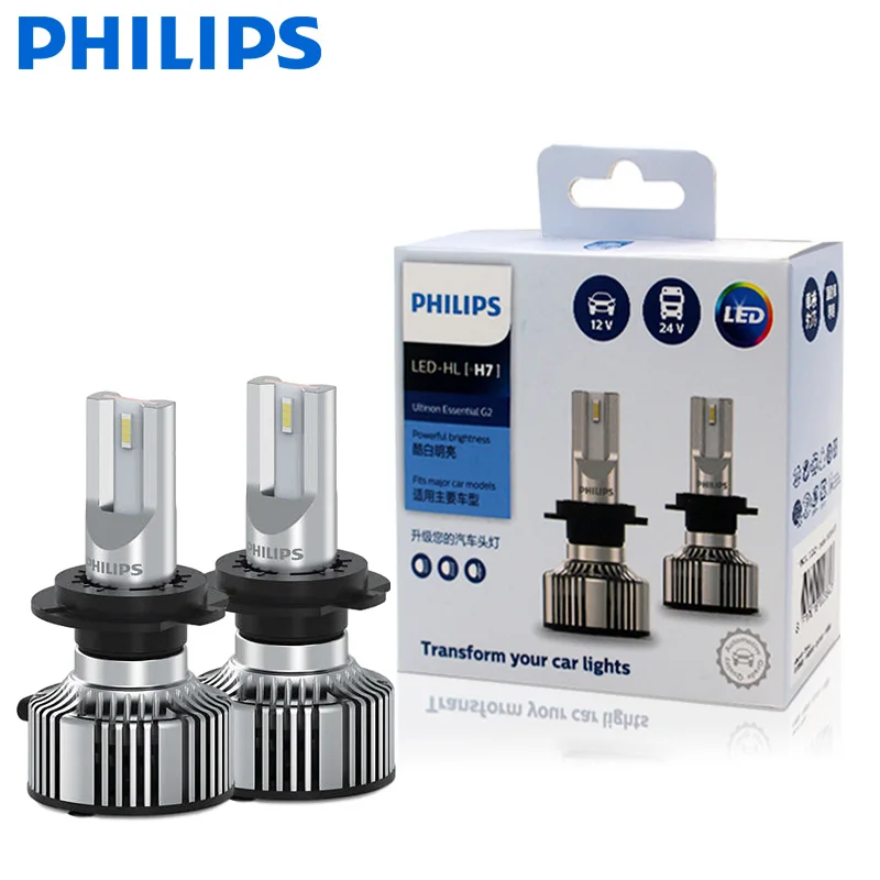 Оригинальная Светодиодная лампа Philips Ultinon Essential G2 6500K H7 12/24 в 20 Вт для дальнего и