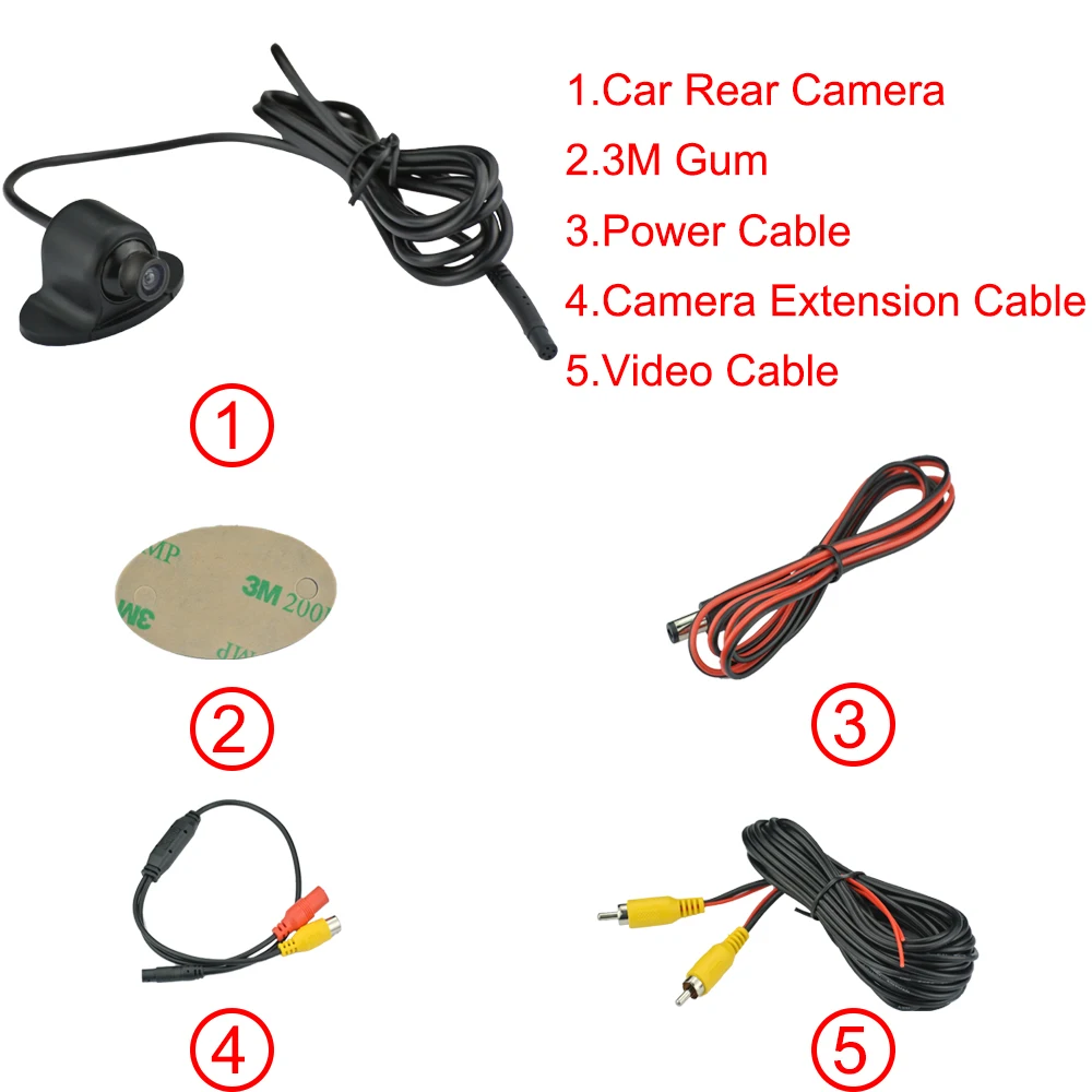 Автомобильная камера заднего вида LEXXSON с углом обзора 360 градусов CCD ночное