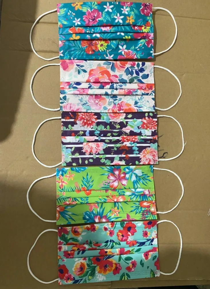 10 шт. модная одноразовая маска для лица женщин стильный дизайн с цветочным узором