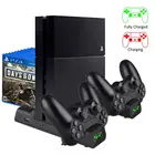 Вертикальная подставка для PS4PS4 SlimPS4 Pro, охлаждающий вентилятор со светодиодной подсветкой, зарядное устройство для двух контроллеров, зарядная станция для кулера SONY Playstation 4