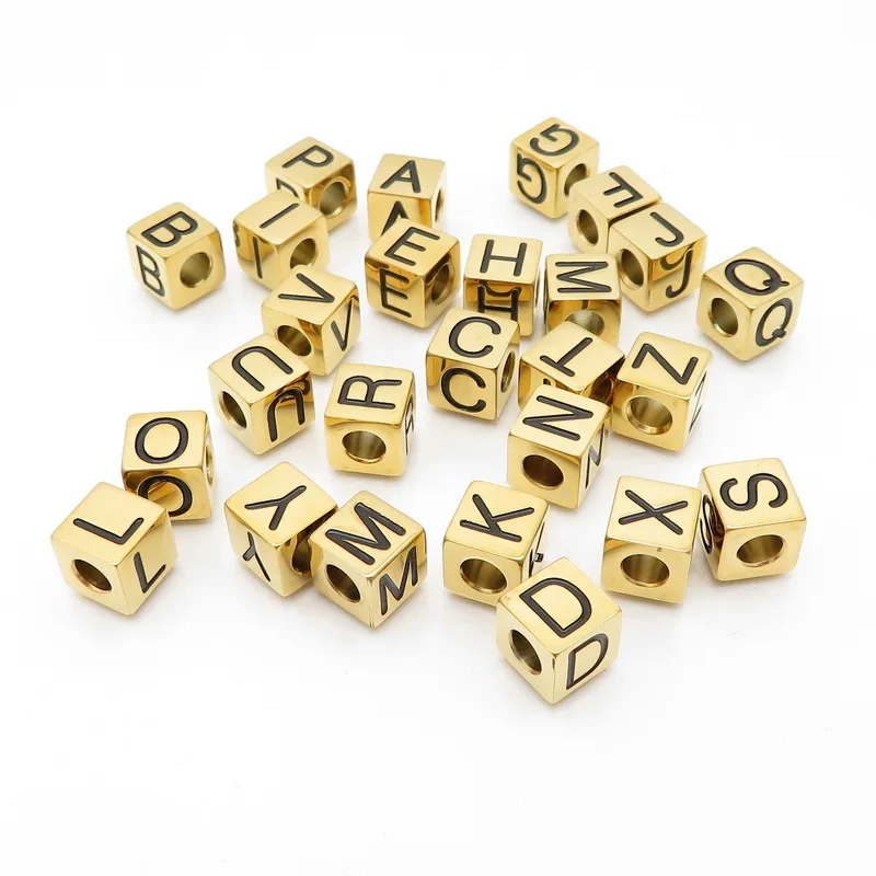 Аксессуары KALEN DIY из нержавеющей стали с покрытием золота, буквы A-Z, подвески для шарма длиной 8 мм с инициалами имени, ювелирные изделия 2020 года.