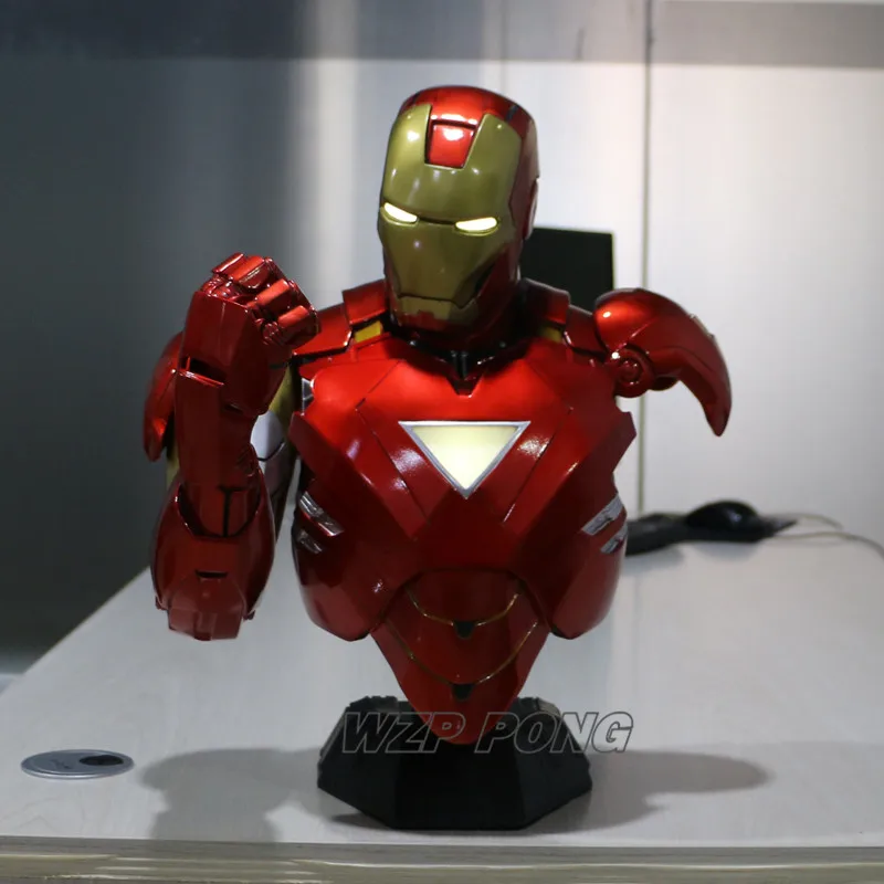 Hasbro мстители супергерой Железный человек 1/2 Mk6 бюст светодиодсветильник КА