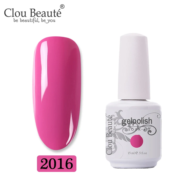 2016 Clou Beaute, 15 мл, лак, Гель-лак, Перманентный лак для ногтей, УФ светодиодный лак для ногтей, для маникюра, долговечный Гель-лак, гель-гибрид - Цвет: 2016