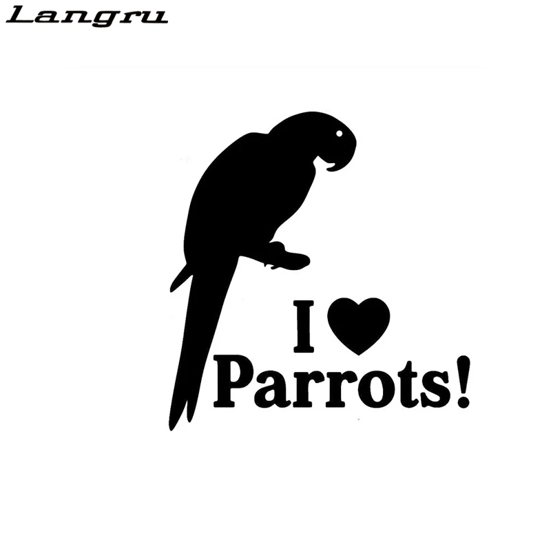 Langru I Heart попугаи-Love Bird Pet Parrot-автомобильная Виниловая Наклейка Автомобильные