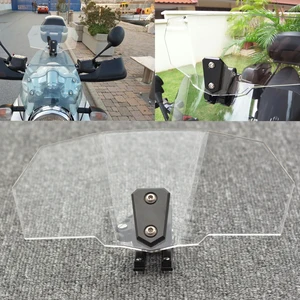 motorcycle risen transparent windshield bracket set screen protector adjustable lockable for bmw kawasaki honda free global shipping
