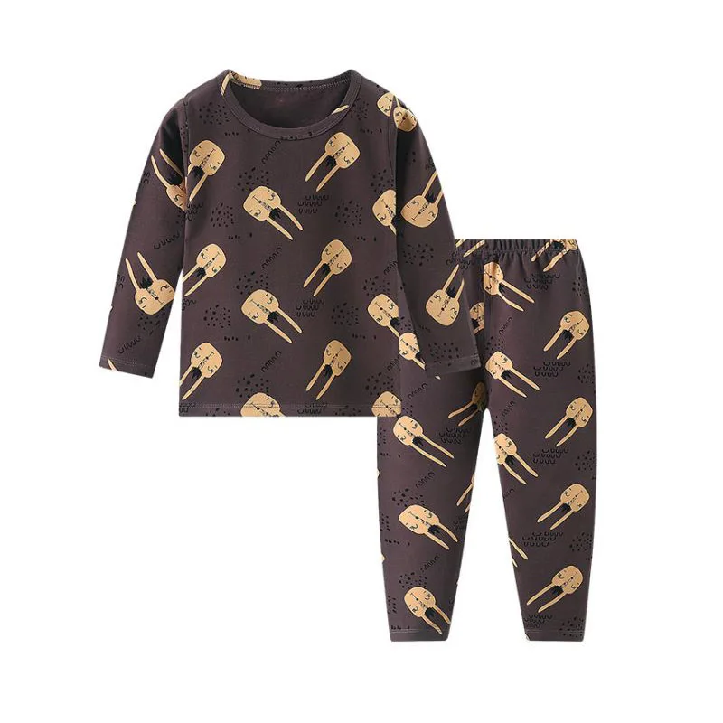 Одежда для маленьких мальчиков комплекты сна хлопковая футболка + штаны пижама с