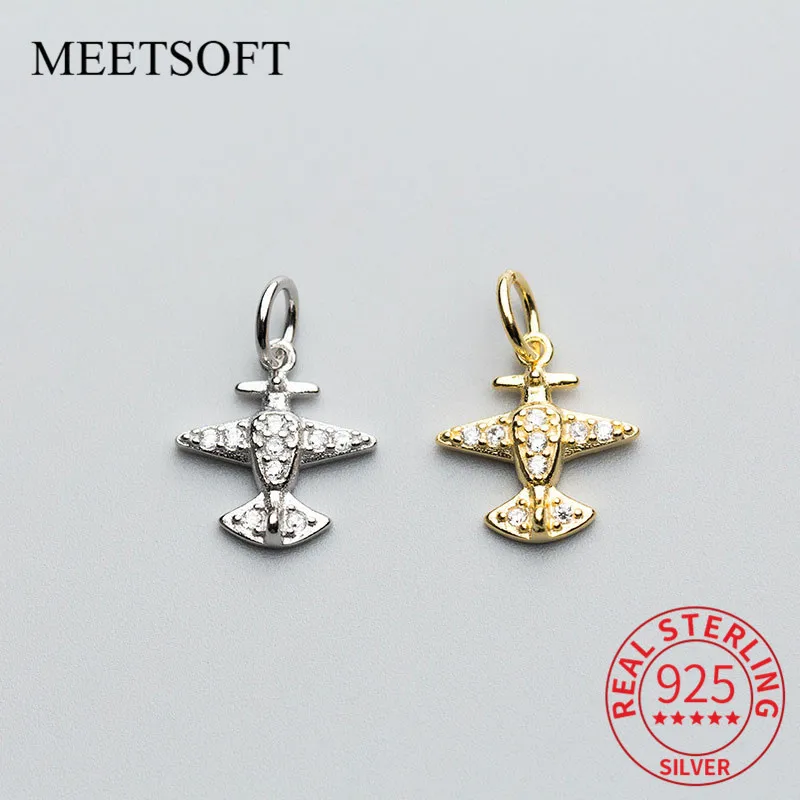 MEETSOFT офисные S925 стерлингового серебра завод Циркон шикарный подвески DIY