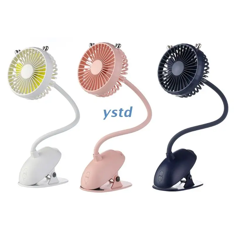 

LXAB Cute Deer Clip on Fan Mini Portable Cooling Fan Sturdy Clamp 360° Rotate USB Fan