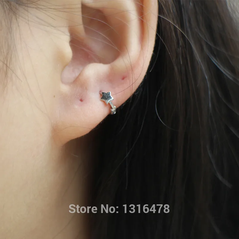 925 пробы серебряные серьги с полыми звездами и бабочками украшения для ушей |