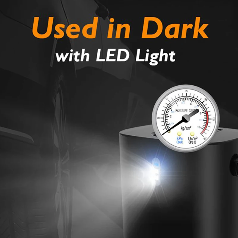 

12V Automobile Tire Inflation Machine 150Psi Portable Automobile Air Compressor Pump Pointer Display Inflation Pump