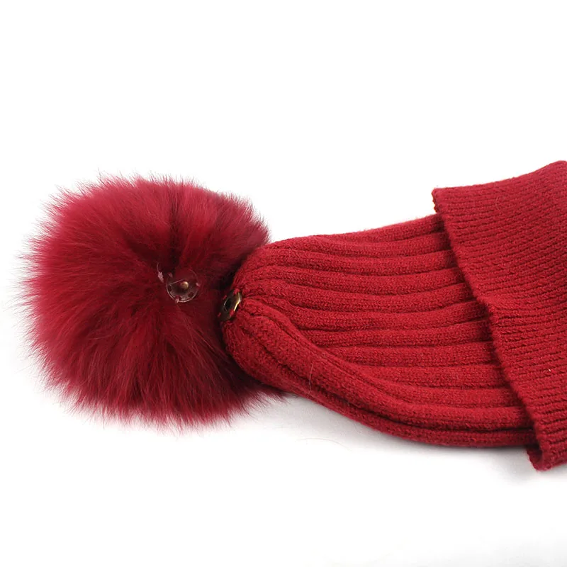 Женская зимняя шапка из натурального меха с лисьим мехом | Аксессуары для одежды