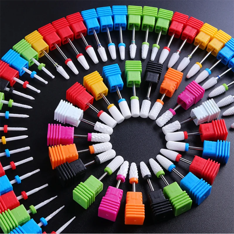 

10PCS /Bag White Ceramic Nail Drill Bits Milling Cutter For Electric Drill Manicure Machine Accessory Nail Files Art Tools
