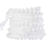 retail mini pom pom trim ball fringe ribbon sewing fringe tassel lace accessory for diy crafts home decoration 50 yards