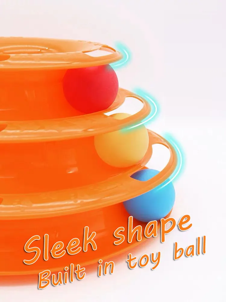 Трехуровневая игрушка для питомцев кота башня трек диск развлечения тройная