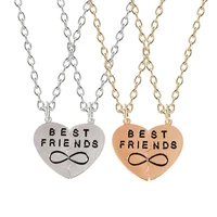 2020 best friend choker fashion stitching heart shaped pair of alloy pendants classic men and women jewelry necklace gifts