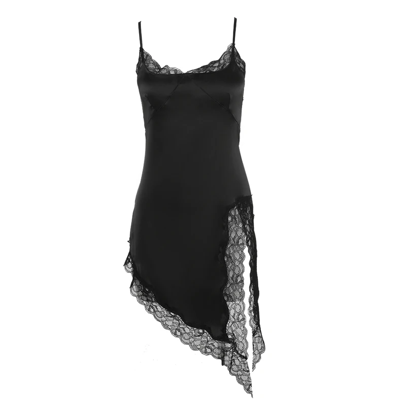 Пикантная Пижама на бретельках с разрезом Женская кружевная тонкая прозрачная