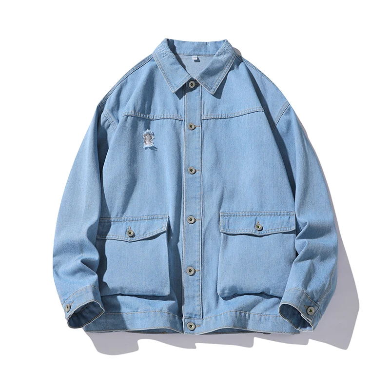 

Jackets Nice Hot Autumn Denim Jacket Men Clothing Korea Vogue Pop Streetwear Harajuku Mens Coats Long Sleeve Plus Size Clothes