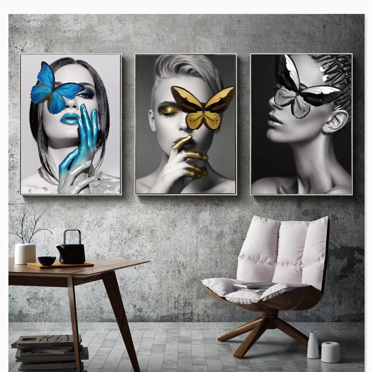 Скандинавские оленьи рожки для девочек фигурные стены Искусство на холсте