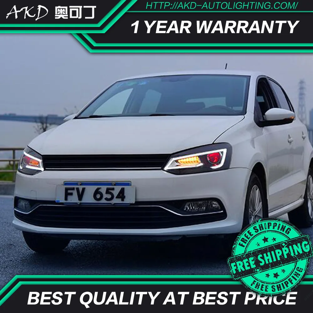 AKD тюнинг автомобильных фар для VW Polo светодиодные фары DRL ходовые огни Bi-Xenon Beam