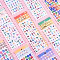 mohamm 2 sheets pvc waterproof candy colors adhesive alphabet number stickers for arts crafts scrapbooking decoration supplies