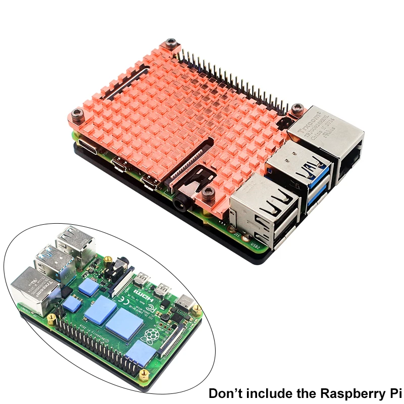 

2022 Raspberry Pi 4 Copper Heat Sink Passive Cooling Radiator Metal Thermal Heat Dissipation Cooler for Raspberry Pi 4B