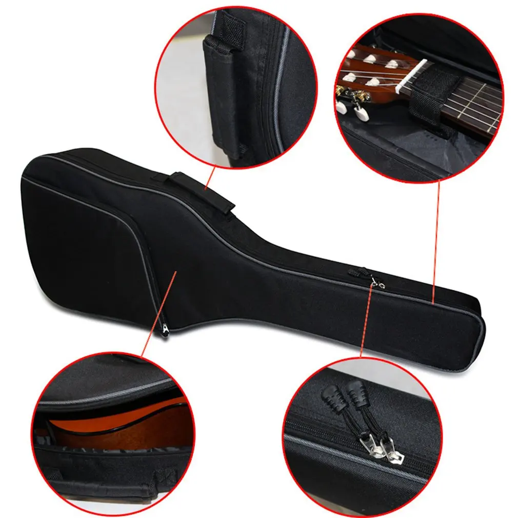 Утолщенная народная сумка для гитары с двойным плечевым ремнем дышащая