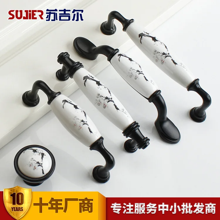 Кухонный шкаф керамика для одежды ручка ящика и тянет черная ретро элегантная