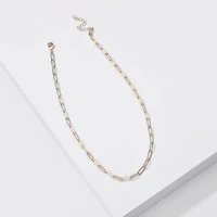 srcoi link chain paper clip chain necklace choker collar oval elongated necklace fashion women wedding party birthday jewelry