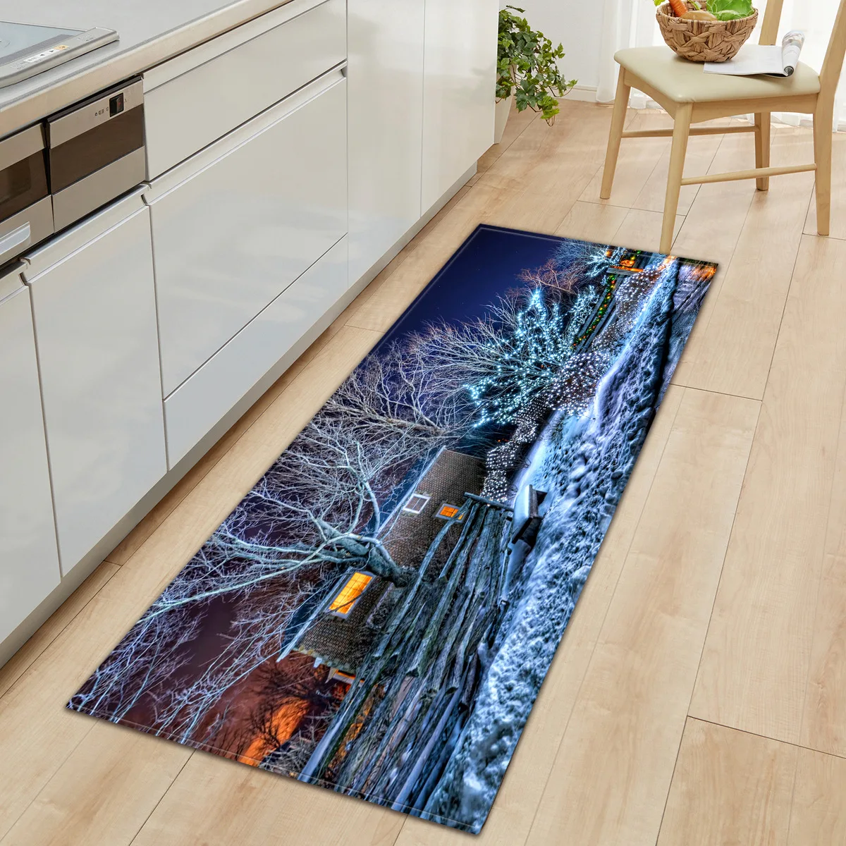 Zeegle Рождественский кухонный ковер для гостиной нескользящий коврик ванной