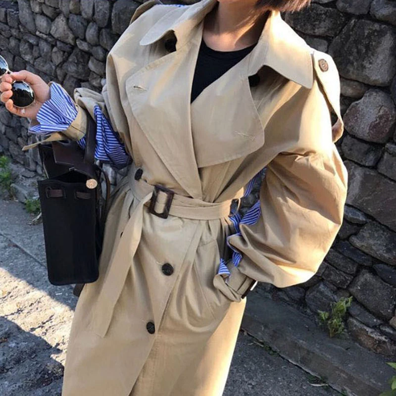 Ветровка женская длинное весеннее шикарное пальто Женская 2020 новинка