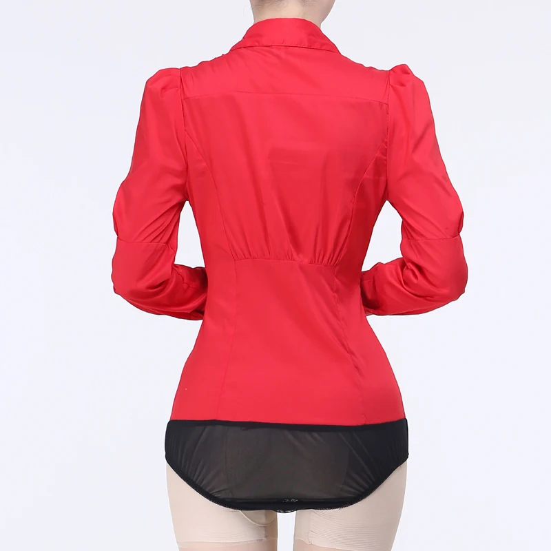 Женская блузка боди большого размера с длинным рукавом|Рубашки| |