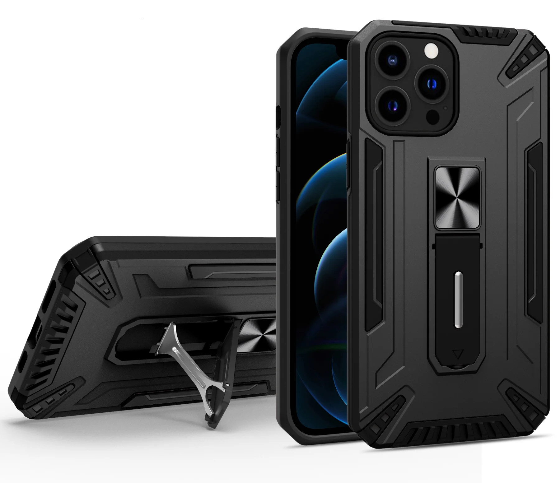 

Armor Anti Fall Protection Phone Case For iPhone 6 6S 7 8 11 12 13 SE 2020 Mini Plus X XS XR Pro Max Magnetic Kickstand PC Cover