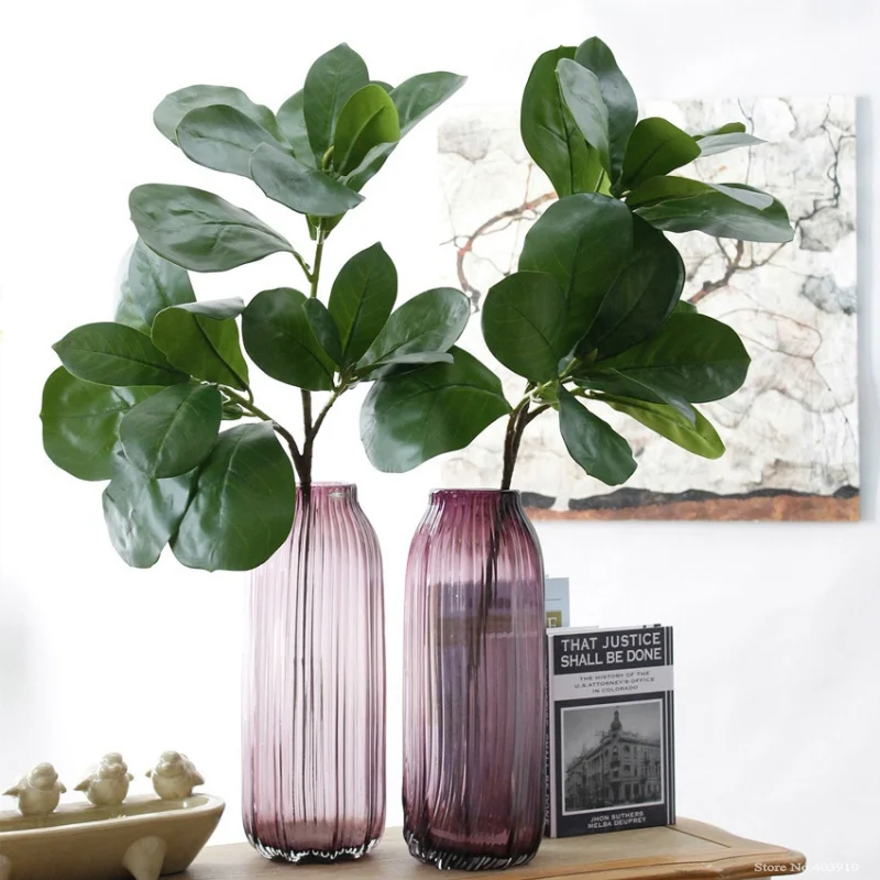 Вилка искусственная ветка деревьев баньяна 87 см3 зеленая тропическая пальмовое