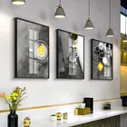 Современная Картина на холсте время кофе, серые и желтые постеры и принты, Настенная картина капучино, скандинавские картины для декора Кофейни