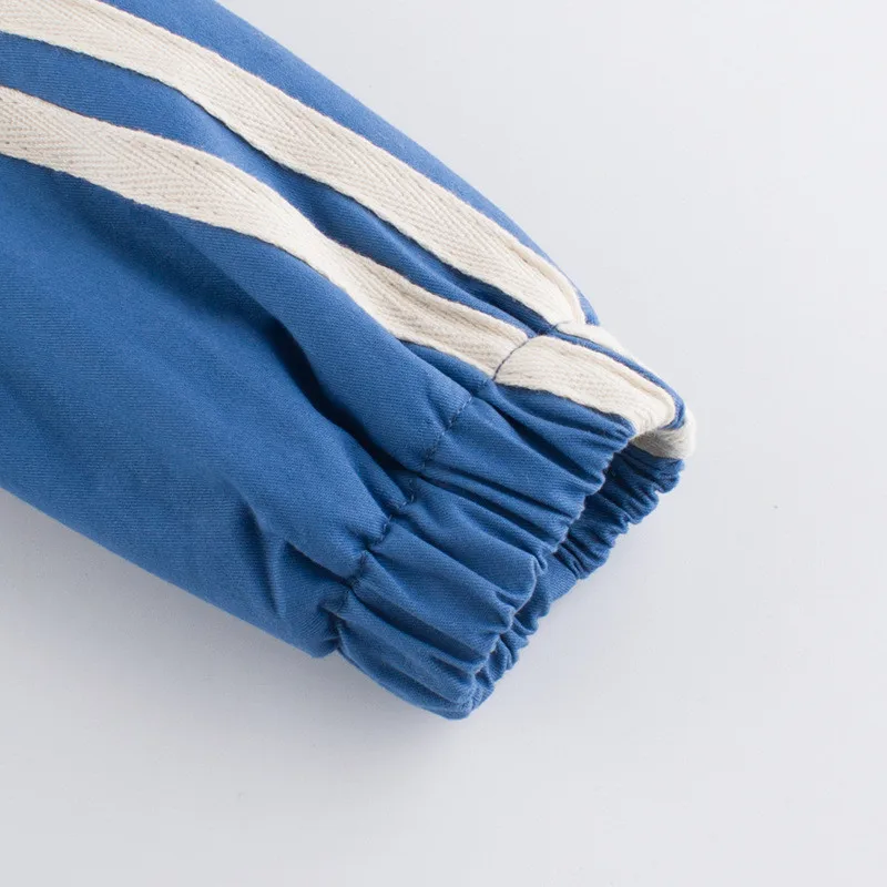 

Autumn Winter baby boy Coat Double layer plus velvet fashion kids clothing Blue jacket with hat Keep warm windproof child coat