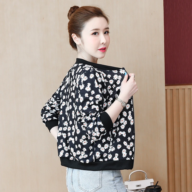 Размера плюс куртка бомбер с 2021 летнее платье для женщин куртки цветочным узором