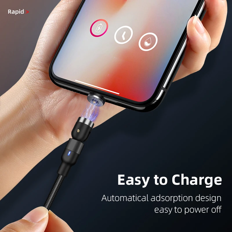 360º+180º Rotate Magnetic USB Cable Micro usb Type C Charger Mobile Phone Cord Fast Charging For iPhone 11 Samsung Phones | Мобильные