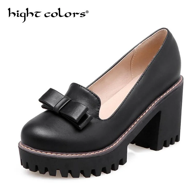 Женские туфли-оксфорды в британском стиле туфли на толстом каблуке без застежки