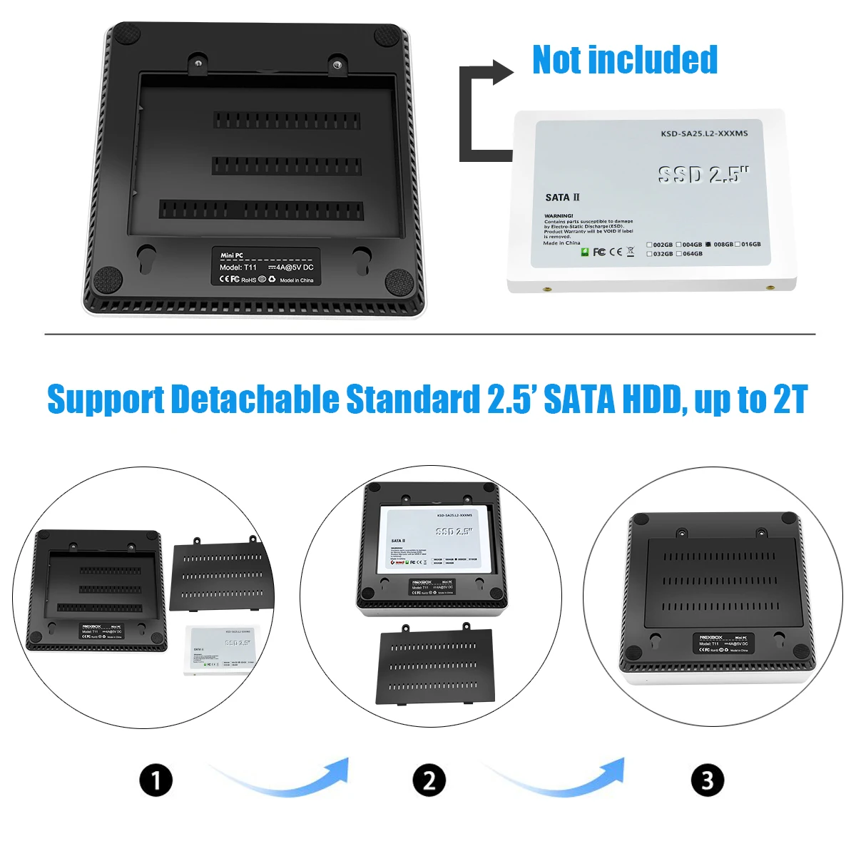 T11 Plus Intel ATOM Z8350 Mini Pc Windows 10 Gaming PC 4GB RAM 64GB ROM VGA WiFi 1000M Computador VS Beelink T4 | Компьютеры и офис