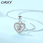 Ожерелье женское из серебра 925 пробы в форме сердца с кулоном из муассанита