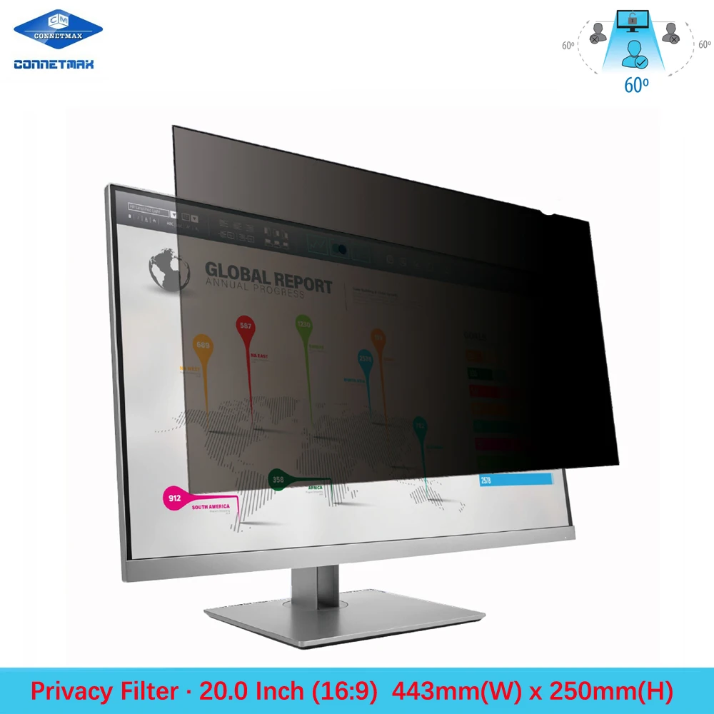 

20 inch Privacy Filter Screen Protector Film for Widescreen Desktop Monitors 16:9 Ratio