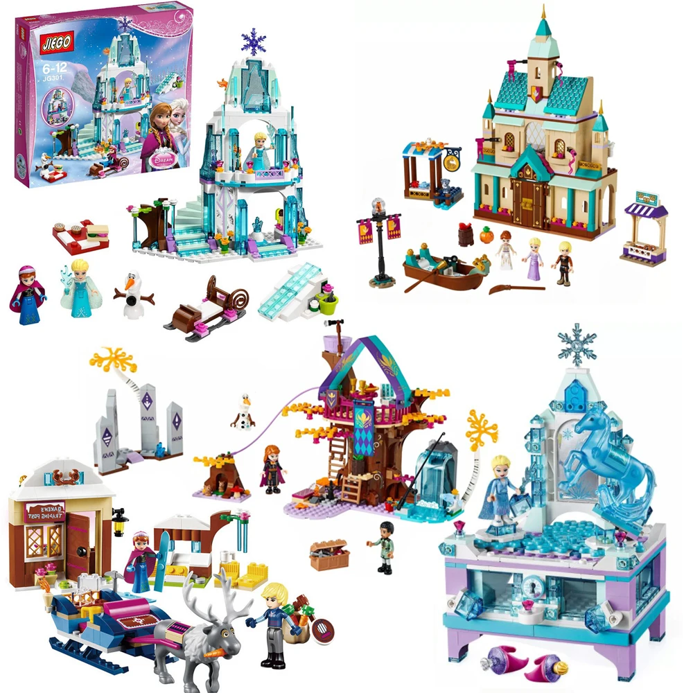 Для legoelys Friends Dream Princess для девочек замок русалки Эльза ледяной комплект Анны