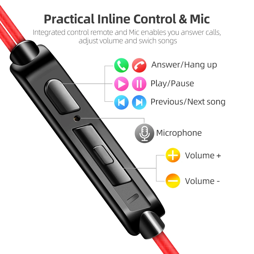 Проводные наушники высокого баса с двойным приводом стерео вкладыши микрофоном