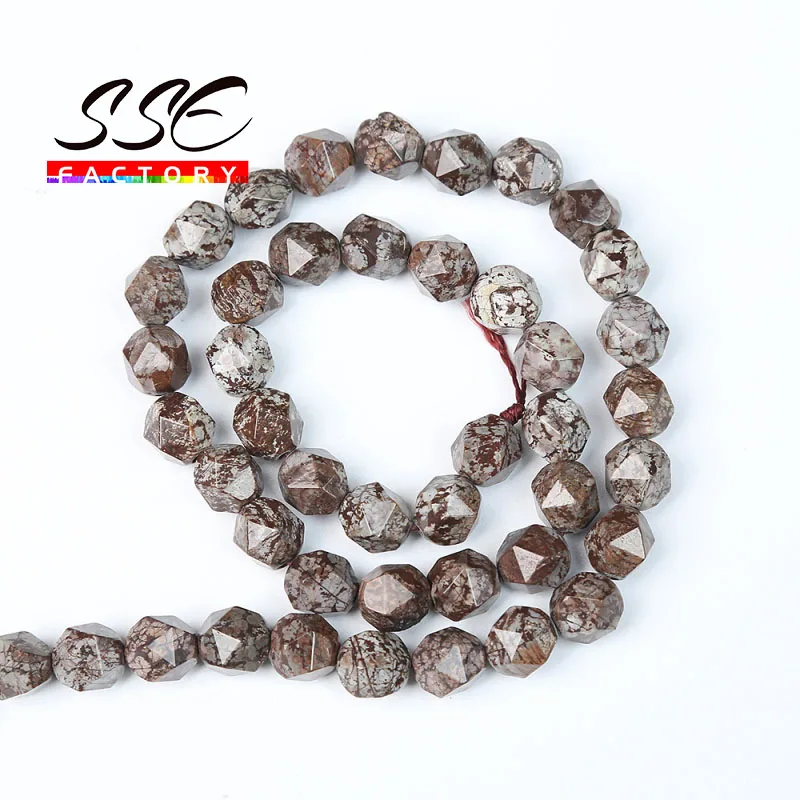 

Natural Brown Snowflake Obsidian Round Beads Faceted Stone Beads For Jewelry Making DIY Bracelet Necklace 6 8 10mm 15" Wholesale