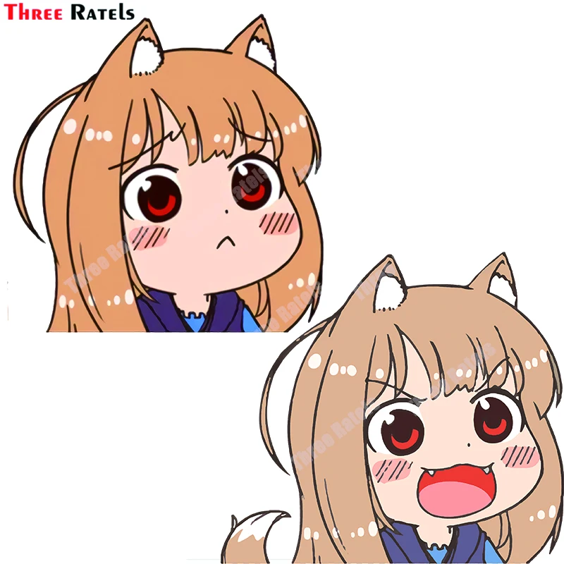 

Three Ratels B97 Spice And Wolf Аниме Chibi большая голова наклейки с рисунками для автомобильного чехла персонализированные креативные наклейки на царапины