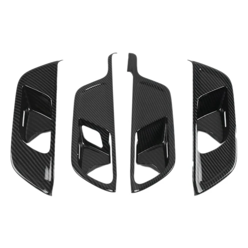 

4Pcs Carbon Fiber Interior Door Handle Bowl Cover Trim for Mercedes Benz GLA Class H247 2020-2021 Decoration Stickers