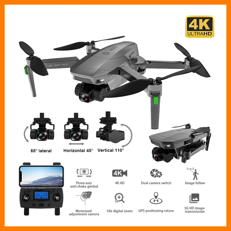 Квадрокоптер SG907 MAX 4K с камерой, GPS, Wi-Fi, 3-осевым гиростабилизатором, 25 минут полета, профессиональный Радиоуправляемый квадрокоптер, Дрон SG906 PRO 2