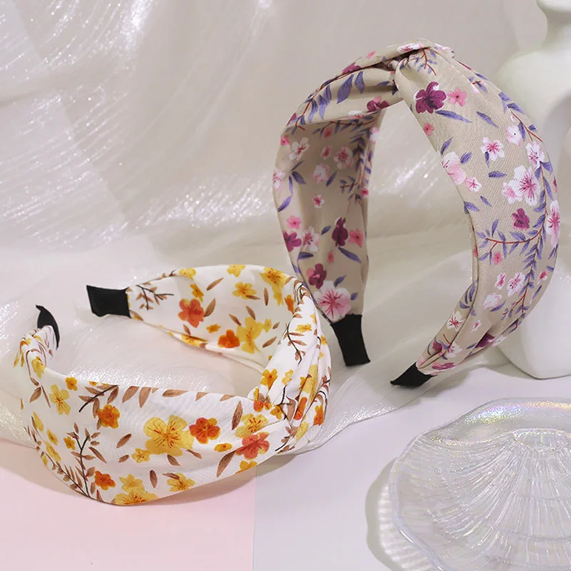Haimeikang Print Wide Hairbands Headband For Women FashionBezel Hair Bands Accessories Ladies Elegant Retro Headwear |